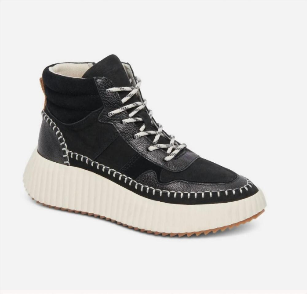 NEW DOLCE VITA women's daley high top sneaker in black multi suede